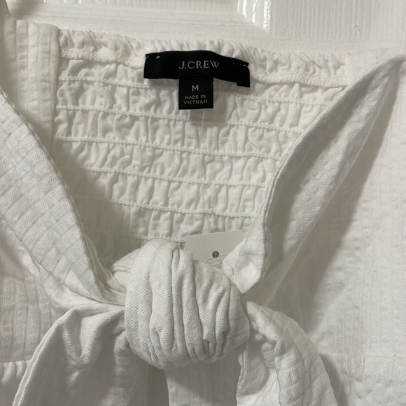 Brand New J Crew seesucker tie-front top - Picture 2 of 6